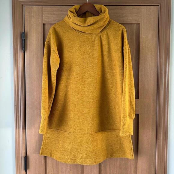THML Sweaters - THML Cowl Neck Tunic Sweater Golden Mustard Yellow Women’s size Medium